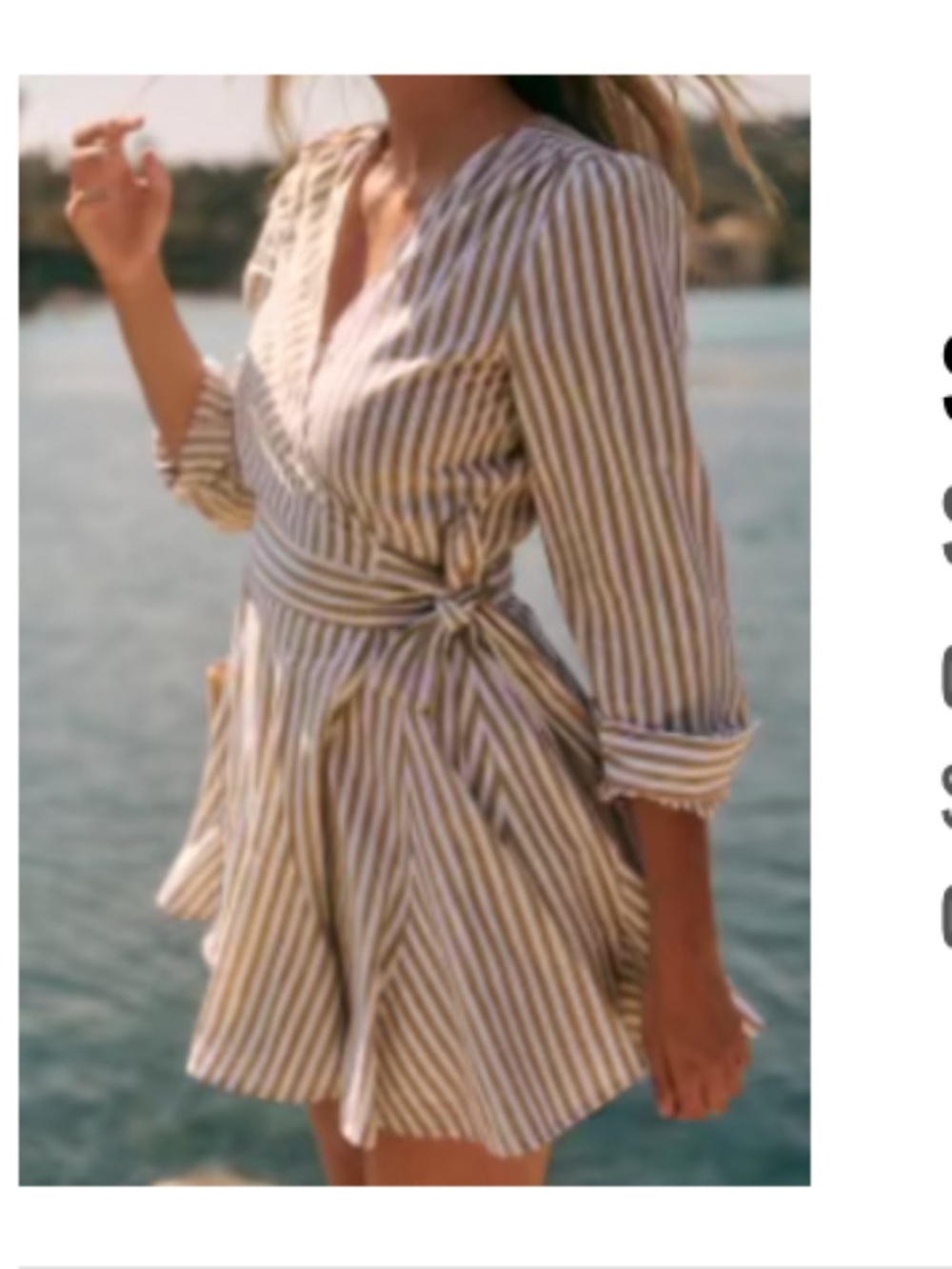 Sezane Solana Dress Ecru/camel Stripes - Size 6